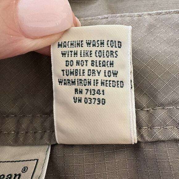 LL‎ Bean Brown Pants Ripstop Gray Hiking Trail Womens Size 12 (1879) - Picture 7 of 7